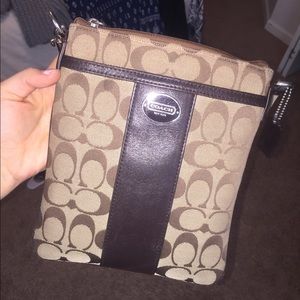 Coach crossbody tan bag